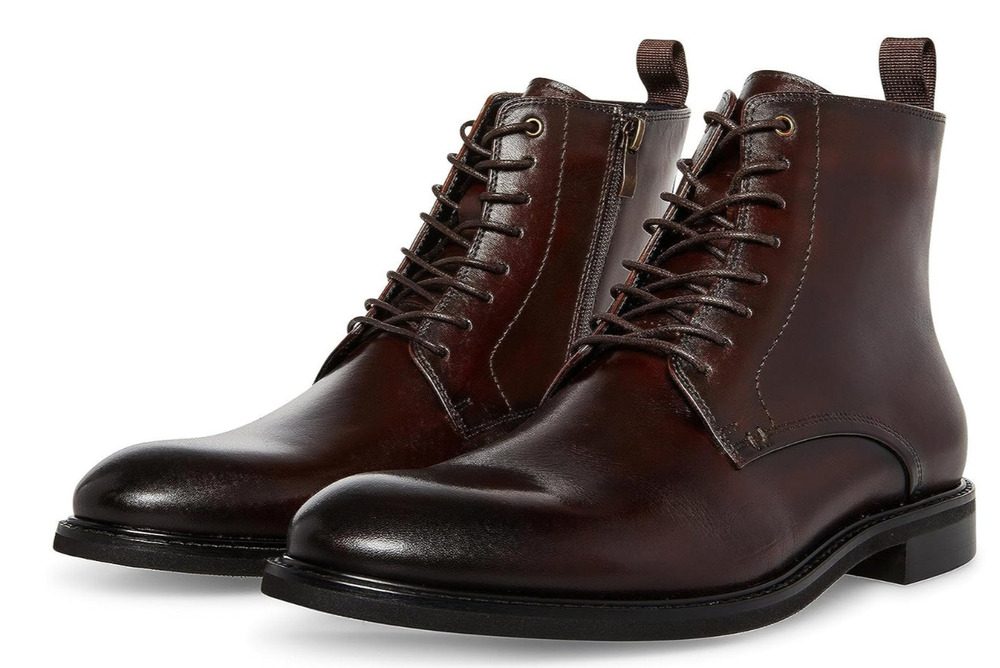 Steve Madden Yorick Men’s Leather Boots Brown Casual Lace Up Size 12 M